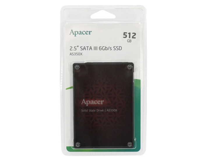 Накопитель SSD диск Apacer AS350X 512GB 2.5" 7mm SATAIII 3D NAND 
