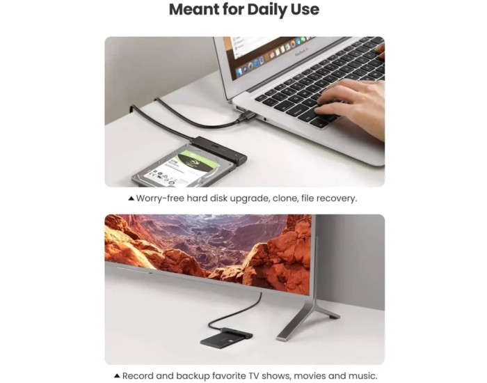 Зовнішній кишеня для накопичувача UGREEN CM321 USB-A to 2.5-Inch SATA Converter 50cm (UGR-70609)