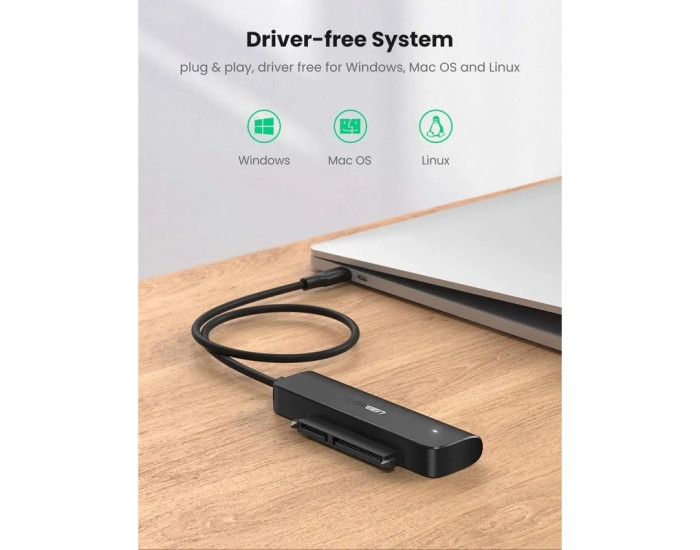 Зовнішній кишеня для накопичувача UGREEN CM321 USB-C 3.0 to 2.5-Inch SATA Converter 50cm (UGR-70610)