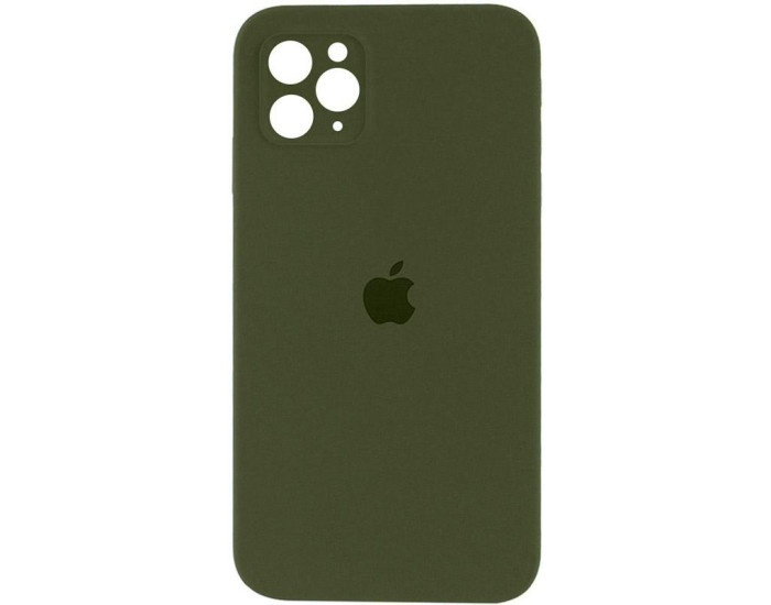Чохол-силікон оригінал Square Cover Soft Matte Full Camera iPhone 11 Pro Max, Dark olive