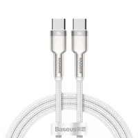 Кабель USB-C Baseus Cafule Metal Type-C to Type-C 100W (1m) (CATJK-C02) White 