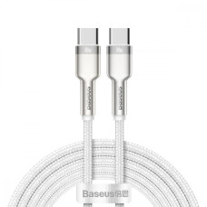 Кабель USB-C Baseus Cafule Metal Type-C to Type-C 100W (2m) (CATJK-D02) White 