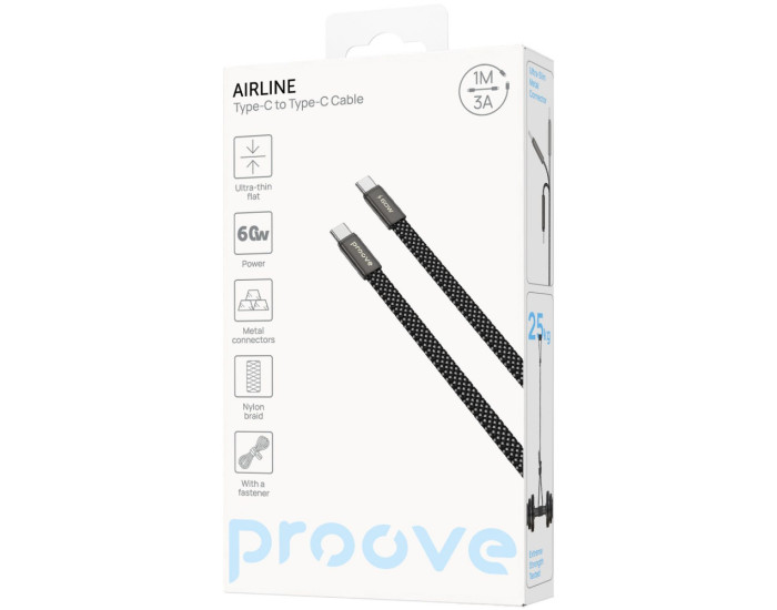 Кабель Proove Airline Type-C to Type-C (60W/1m) оранжевый