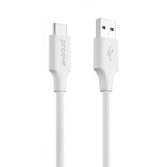 Кабель Proove Striped Silicone USB to Type-C (1m) белый