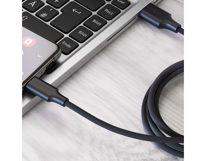 Кабель Proove Striped Silicone USB to Type-C (1m) белый