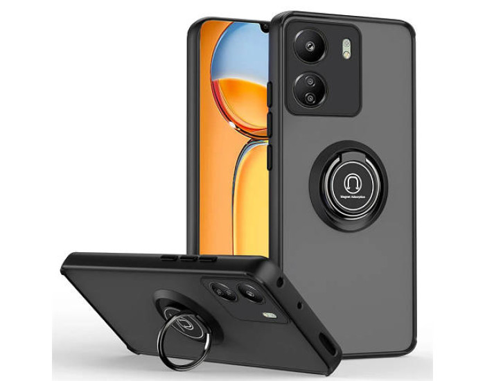 Чохол-силікон Totu з кільцем 3 in 1 Xiaomi Redmi 13C/Poco C65, Black