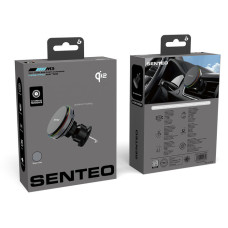 Автодержатель с безпроводной зарядкой SENTEO M3 Qi2 magnetic wireless charging car holder 15W, Silver (в дефлектор)