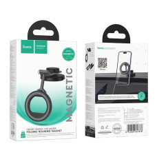 Автодержатель Hoco H77 View folding magnetic ring car holder (center console) черный