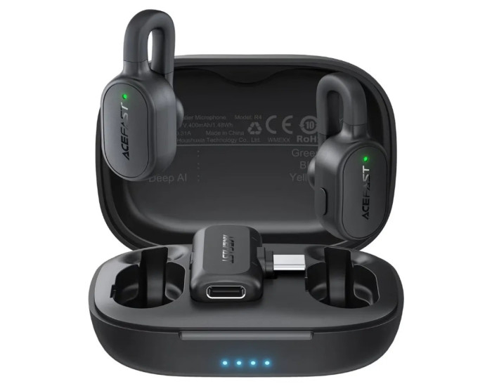 Микрофон Acefast R4 wireless lavalier microphone, черный