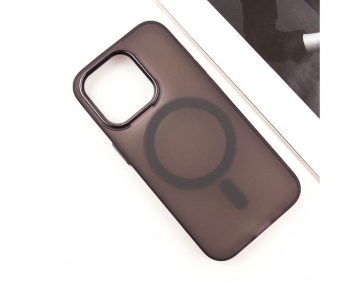 Чохол-силікон TPU+PC Lily with MagSafe iPhone 14 Pro, Темно-Фіолетовий