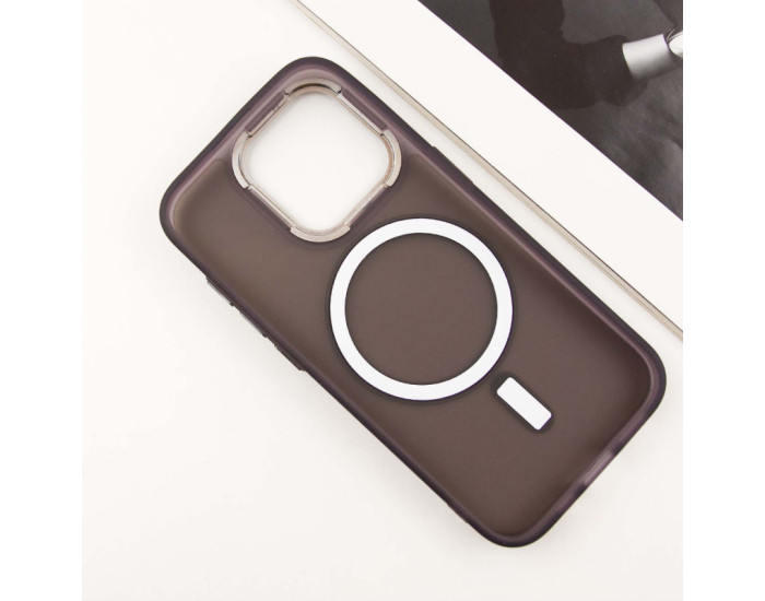 Чохол-силікон TPU+PC Lily with MagSafe iPhone 14 Pro, Темно-Фіолетовий