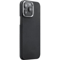 Чехол-силикон Carbon Protection Slim (MagSafe) iPhone 14 Pro, черный (мятая упаковка)