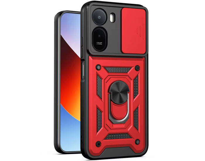 Чохол-Ударостійкий Camshield Serge Ring Xiaomi Redmi A7 Pro 4G /Poco C81 /C81 Pro, червоний
