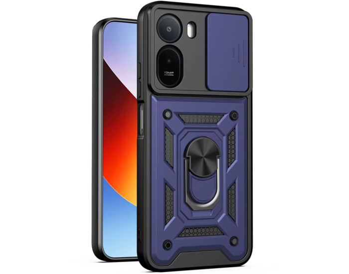Чохол-Ударостійкий Camshield Serge Ring Xiaomi Redmi A7 Pro 4G /Poco C81 /C81 Pro, Темно-синій