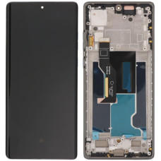 Дисплей с сенсорным экраном (модуль) Motorola XT2429 Moto Edge 50 Fusion, черный с рамкой голубого цвета, P-OLED, оригинал