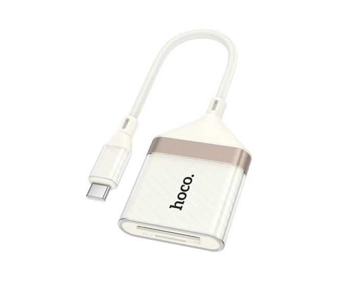 Адаптер Картрідер Hoco UA40A Crystal Type-C 2-in-1 card reader, Аpricot