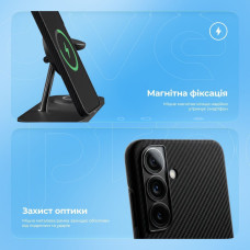 Чохол-силікон Proove Carbon Slim with MagSafe Ring Samsung S25 Ultra, чорний