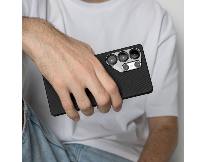 Чохол-силікон Proove Carbon Slim with MagSafe Ring Samsung S25 Ultra, чорний