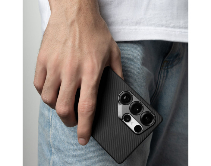 Чохол-силікон Proove Carbon Slim with MagSafe Ring Samsung S25 Ultra, чорний
