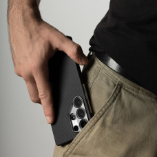 Чохол-силікон Proove Carbon Slim with MagSafe Ring Samsung S25 Ultra, чорний