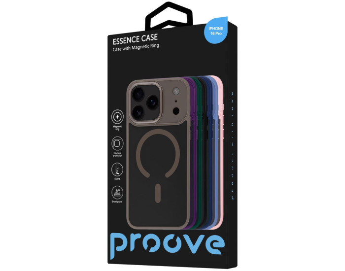 Чохол-силікон Proove Essence Case with MagSafe Ring iPhone 16 Pro, Natural titanium