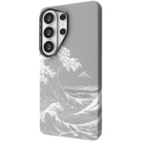 Чохол-силікон Proove Gleam Case with MagSafe Ring Samsung S26 Ultra, White waves