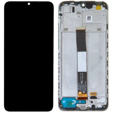 Дисплей з сенсорним екраном (модуль) Xiaomi Redmi 10A /9A /9C /9AT /POCO C3 /Umidigi A9 /A11 /A11S, чорний, з рамкою, переклеювання