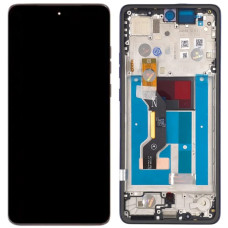 Дисплей с сенсорным экраном (модуль) Motorola XT2527-2 Moto G86/ XT2527-7 Moto G86 Power, черный с рамкой синего цвета, оригинал
