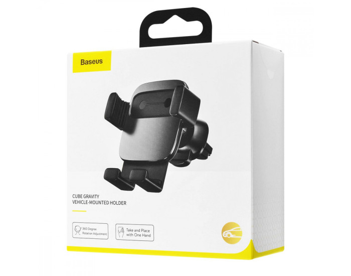 Автотримач Baseus Cube gravity Air outlet car mount, чорний