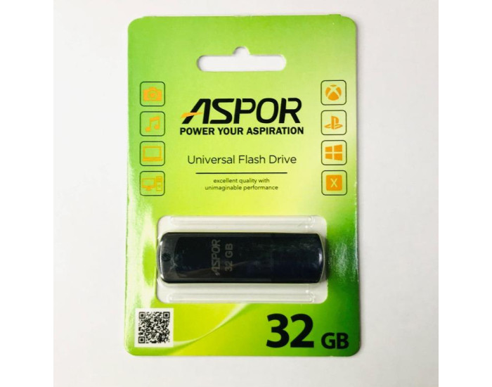 Флешка USB 3.0 Aspor 32GB AR011, черная