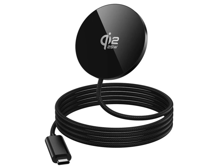 Бездротова зарядка Hoco CW63 Pro Fast Qi2.2 Magnetic wireless fast charger, чорна