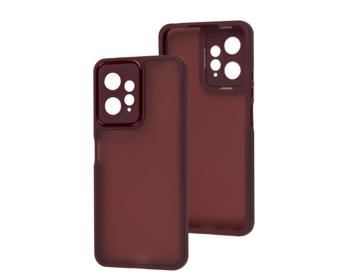 Чохол-силікон Luxury Metal Lens Xiaomi Redmi Note 12 4G, Marsala