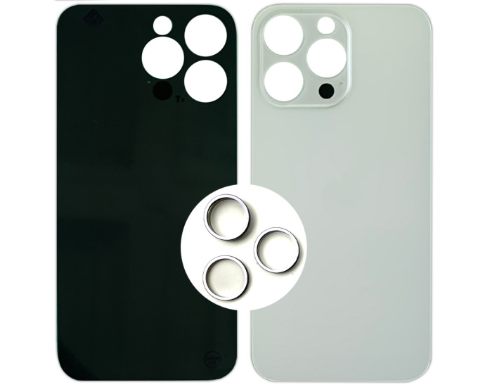 Задня панель корпуси для iPhone 14 Pro, White (Small Hole) з кільцями