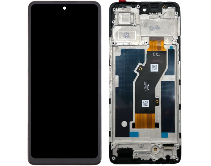 Дисплей с сенсорным экраном (модуль) Infinix Hot 50 4G, черный с рамкой, оригинал