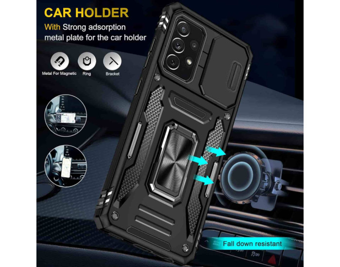 Чохол-Ударостійкий Camshield Army Ring Samsung A53 5G, чорний