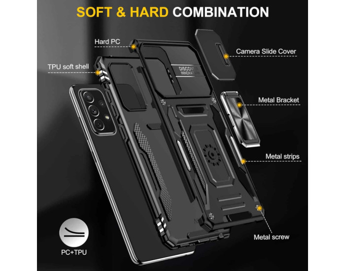 Чохол-Ударостійкий Camshield Army Ring Samsung A53 5G, чорний