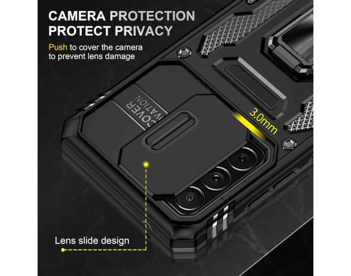 Чохол-Ударостійкий Camshield Army Ring Samsung A53 5G, чорний
