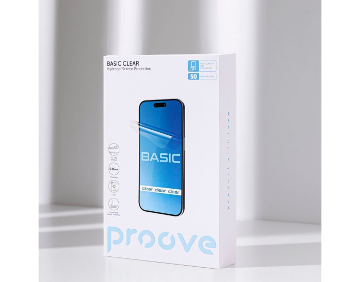 Защитная гидрогелевая пленка Proove Hydrogel Screen Protection (BASIC) прозрачная