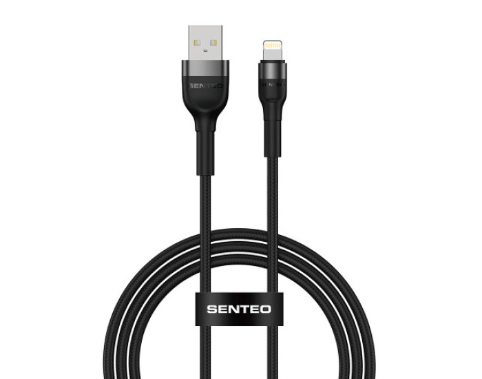 Кабель USB SENTEO ST-01 Montes series 2.4A USB to Lightning 1.2m, чорний