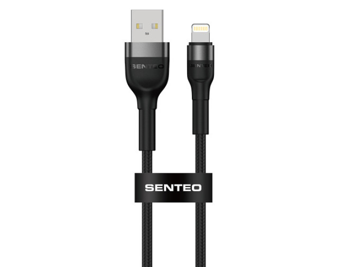 Кабель USB SENTEO ST-01 Montes series 2.4A USB to Lightning 1.2m, чорний