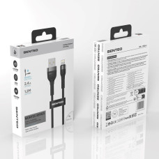 Кабель USB SENTEO ST-01 Montes series 2.4A USB to Lightning 1.2m, чорний