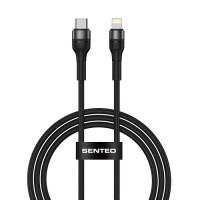 Кабель USB SENTEO ST-01 Montes series 30W Type-C to Lightning 1.2m, чорний