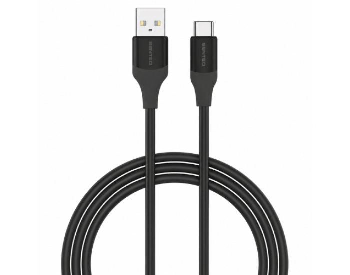 Кабель USB SENTEO SL-07 Skin Silicone 3A USB to Type-C 1.2m, чорний
