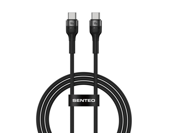 Кабель USB-C SENTEO ST-01 Montes series 60W Type-C to Type-C 1.2m, черный