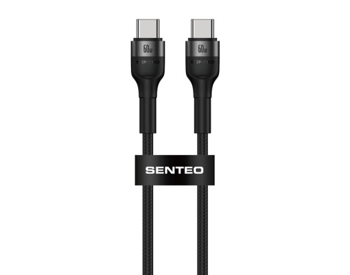 Кабель USB-C SENTEO ST-01 Montes series 60W Type-C to Type-C 1.2m, черный