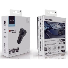 Автомобільне зарядний пристрій SENTEO Q-07 Fast Car charger (USB-A+USB-C) 66W 3A, Black
