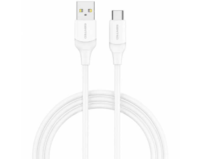 Кабель USB SENTEO SL-07 Skin Silicone 3A USB to Type-C 1.2m, Білий