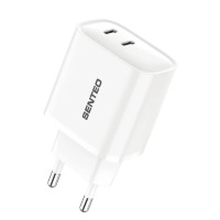 Сетевое зарядное устройство SENTEO T-07 (version2) (2USB-C / PD / QC3.0 / 40W) (2Port) (white)