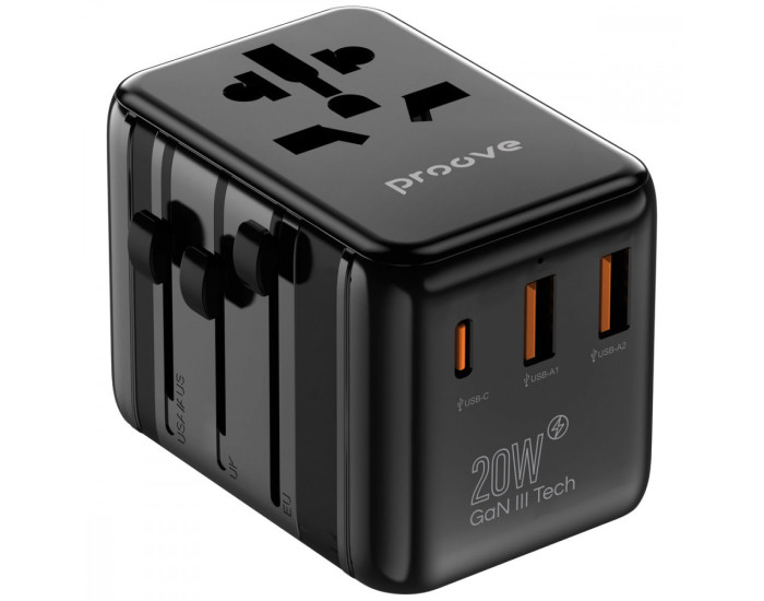 Сетевой переходник Proove Trip 20W, черный