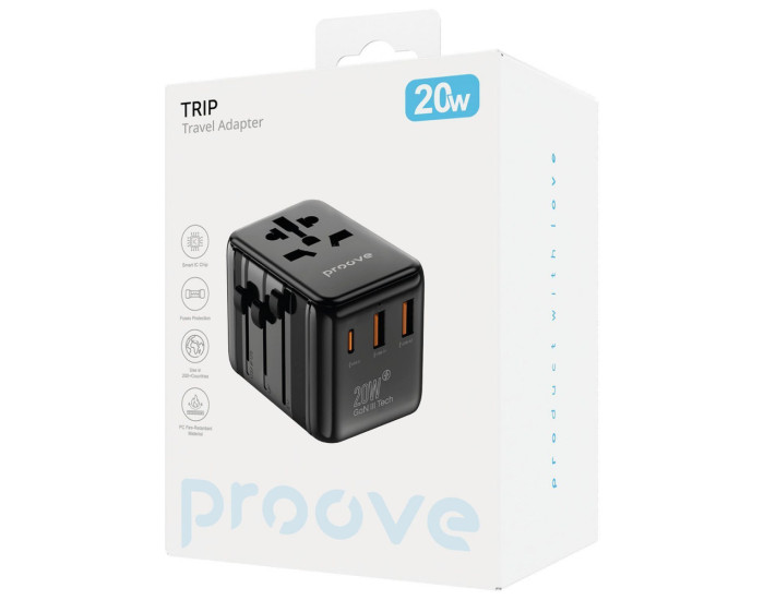 Сетевой переходник Proove Trip 20W, черный
